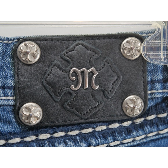 Miss Me Thick Stitched Pocket Dark Wash Straight Leg Jeans‎ Sz30 JP5014SK-4 - Picture 11 of 14